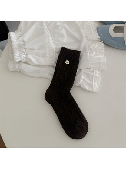 Rufia – Button Detail Textured Socks