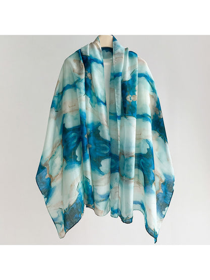 Scarvii - Elegant Flowing Printed Summer Wrap Scarf