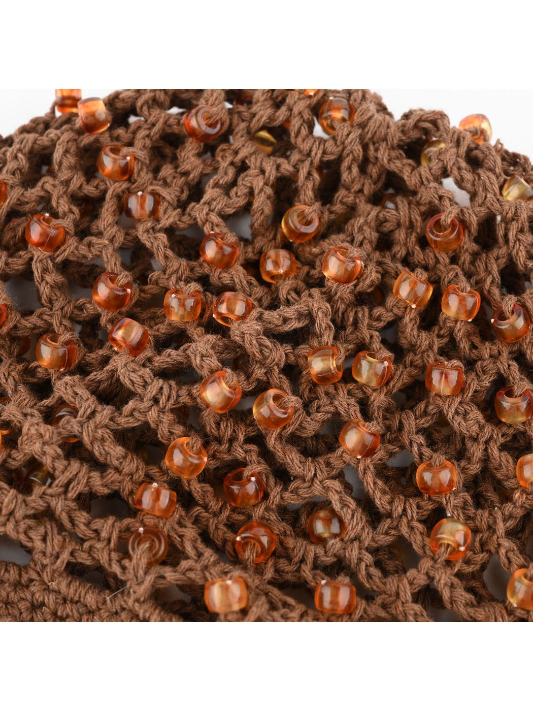 Haila - Beaded Openwork Round Crown Beanie