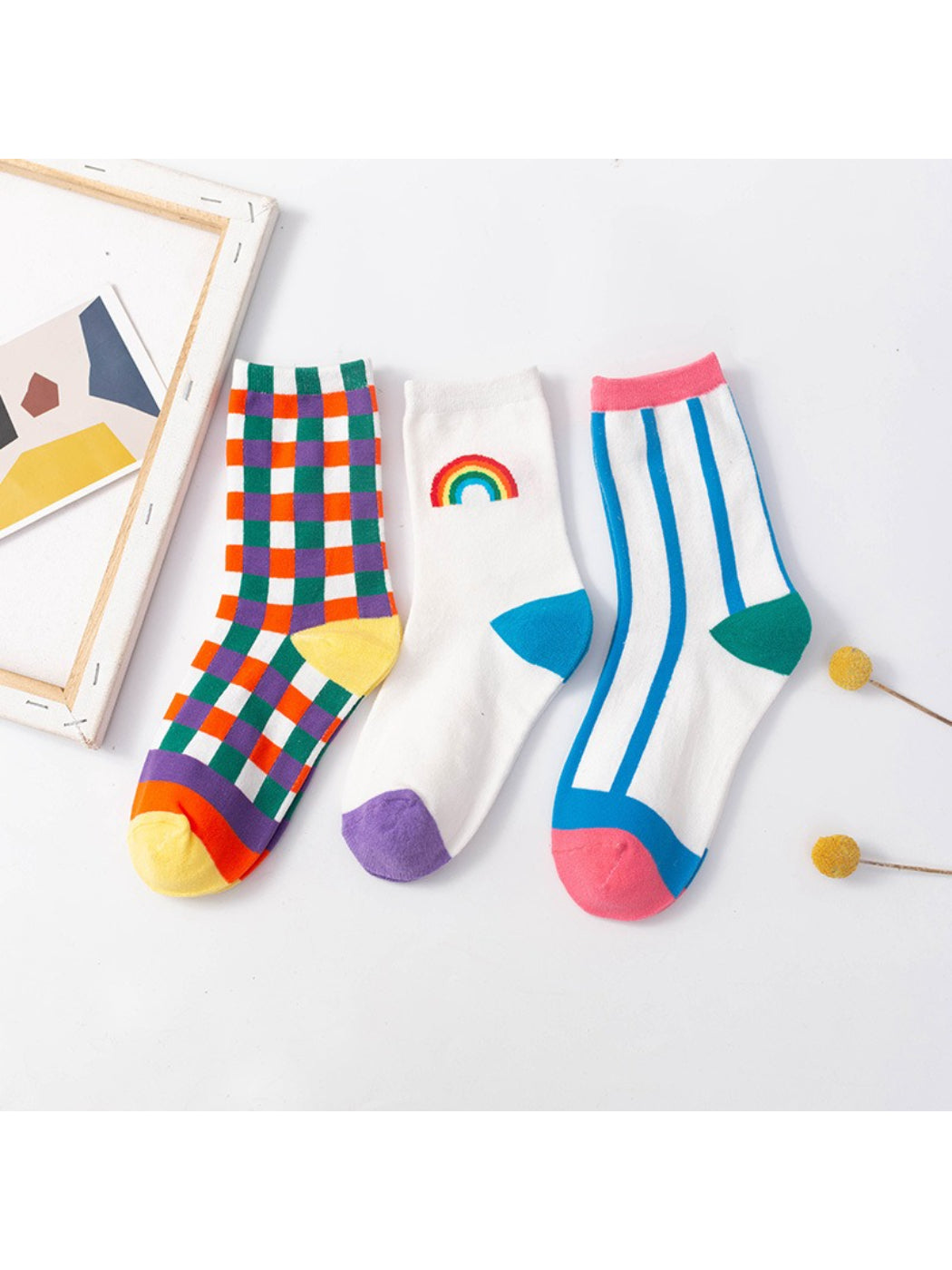 Rufia - Joyful Color Block Crew Socks