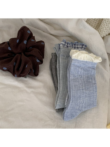 Rufia - Preppy Heart and Bow Crew Socks