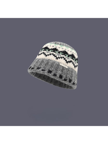 Haila - Fair Isle Knit Cozy Bucket Hat