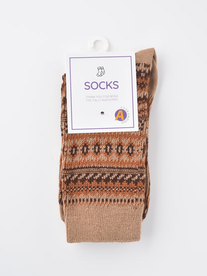 Rufia - Geometric Pattern Autumn Winter Socks