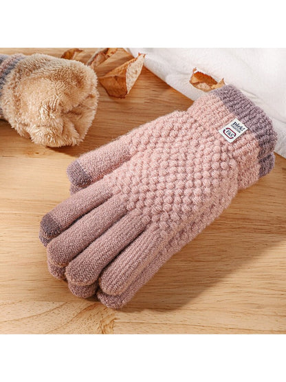 Gloving - Textured Fingered Women's Winter Knit Gloves