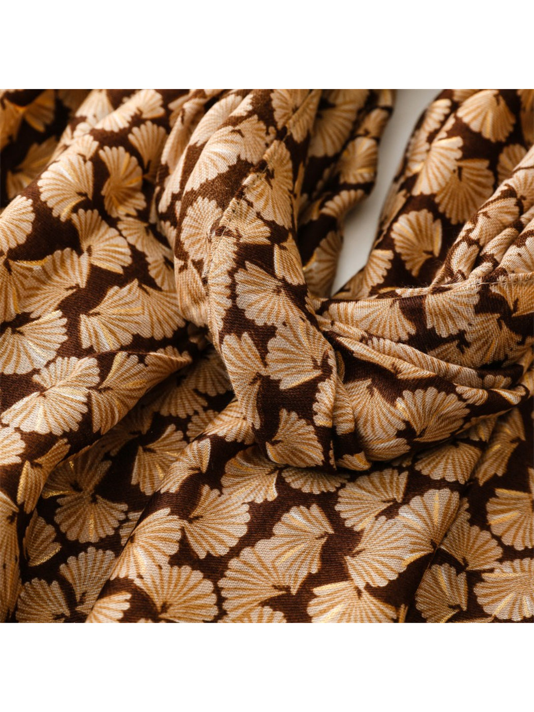 Scarvii - Lightweight Allover Leaf Print Scarf