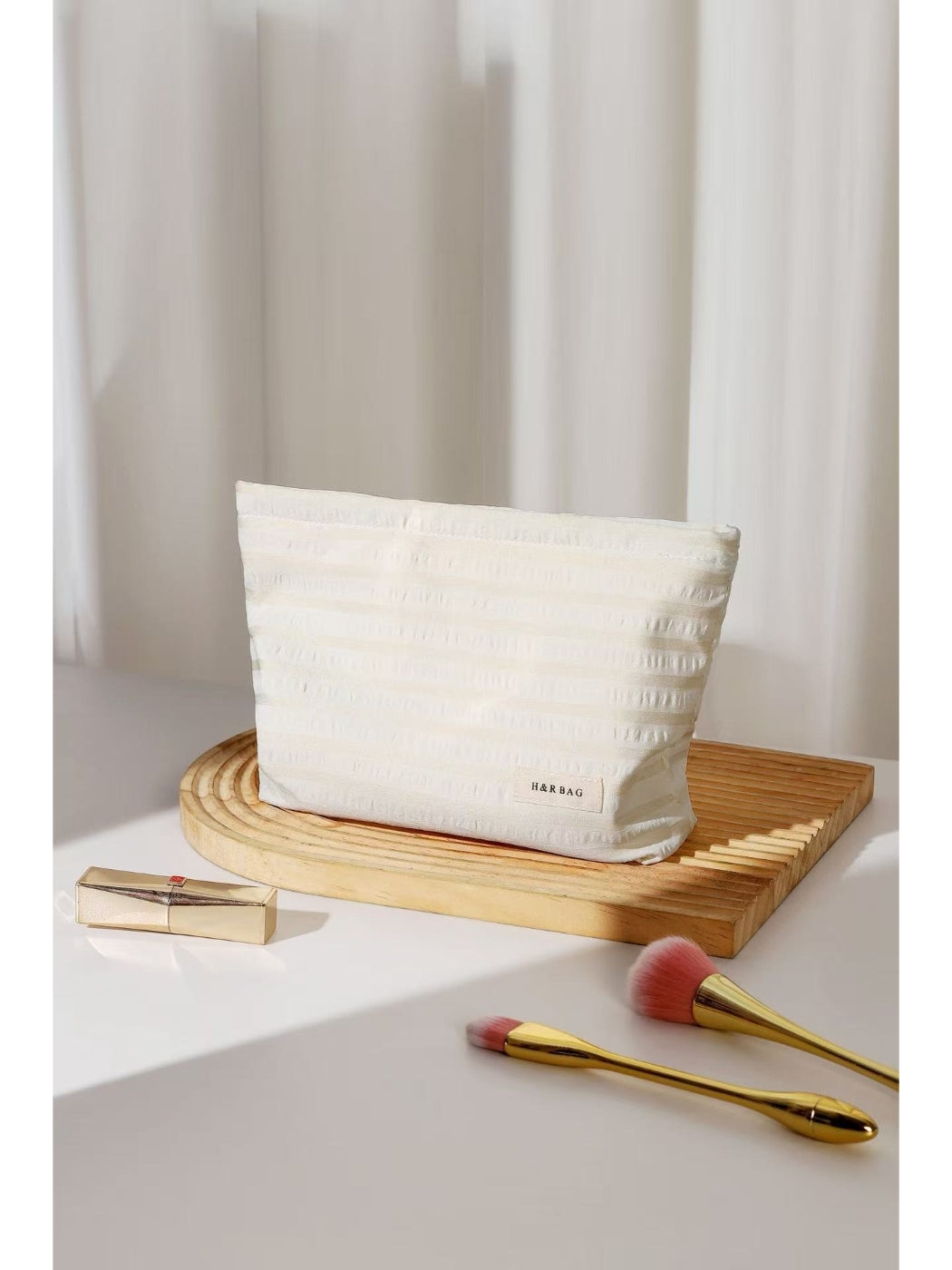 Cosbai - Classic Stripe Cosmetic Bag