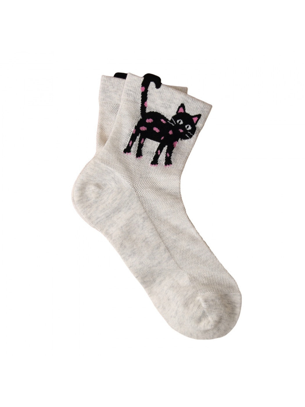 Rufia - Cute Cartoon Cat Pattern Crew Socks