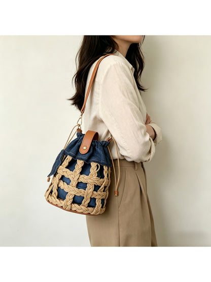 Cosbai - Open Weave Summer Bucket Bag - image 5
