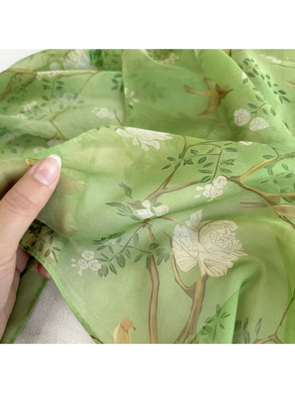 Scarvii - Fresh Floral Printed Lightweight Scarf