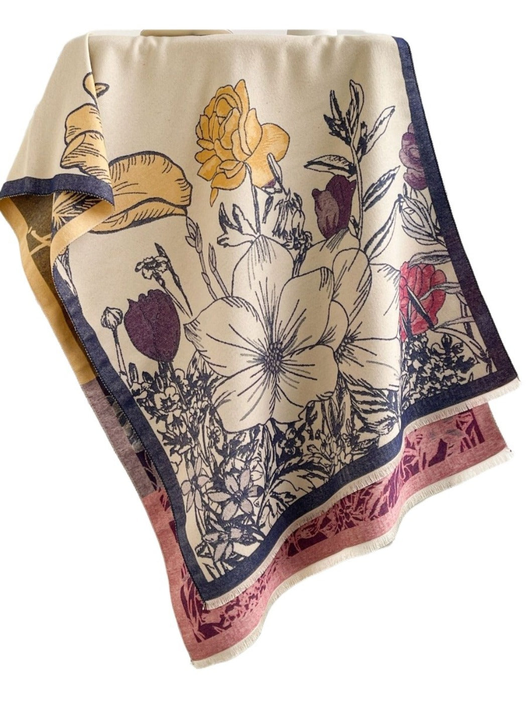 Scarvii - Reversible Floral Print Scarf & Shawl