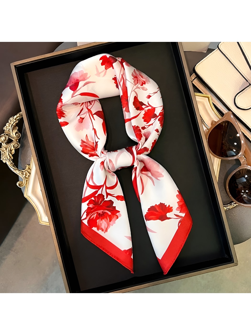 Scarvii - Watercolor Print Square Scarf for Everyday Styling