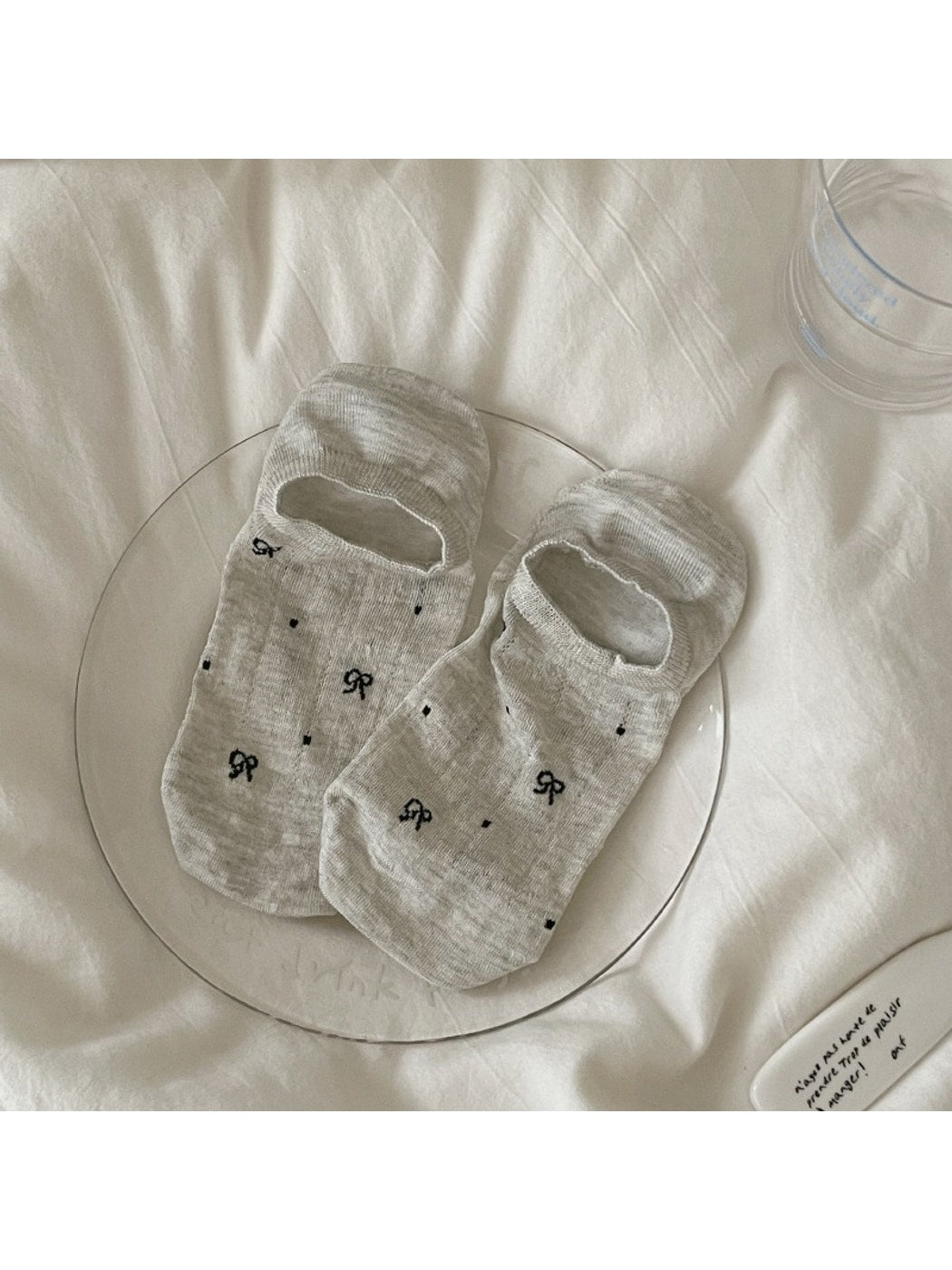 Rufia - Sweet Bow Print No Show Socks