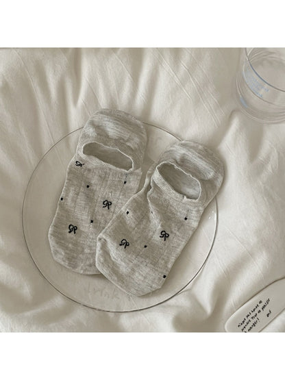 Rufia - Sweet Bow Print No Show Socks
