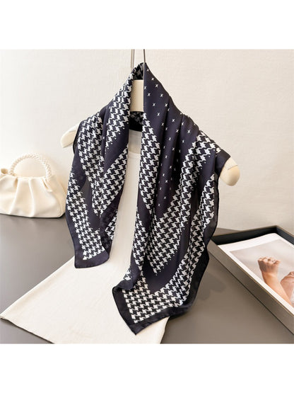 Scarvii - Houndstooth Print Square Scarf