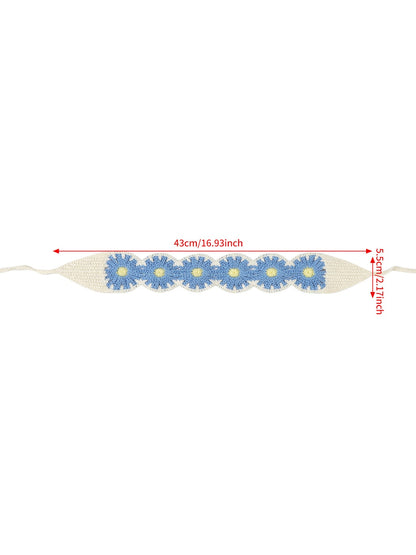 Scarvii - Boho Daisy Knit Front Hair Headband