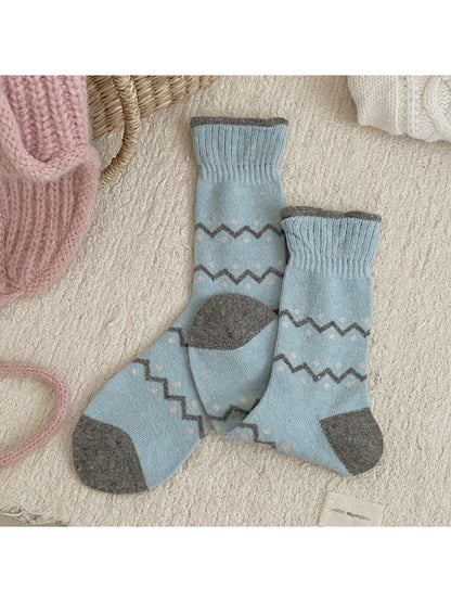 Rufia - Soft Wave Pattern Crew Socks