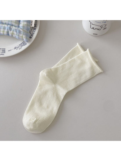Rufia Rolled Edge Stripe Mid Calf Socks color options