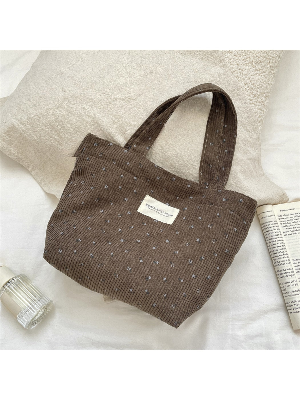 Cosbai - Floral Print Hand Tote Bag