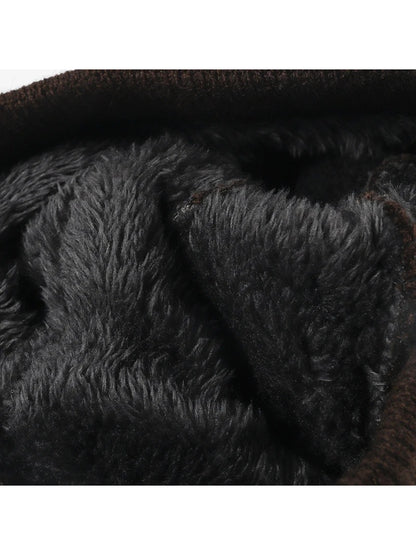 Haila - Contrast Dash Fleece-Lined Knit Beanie