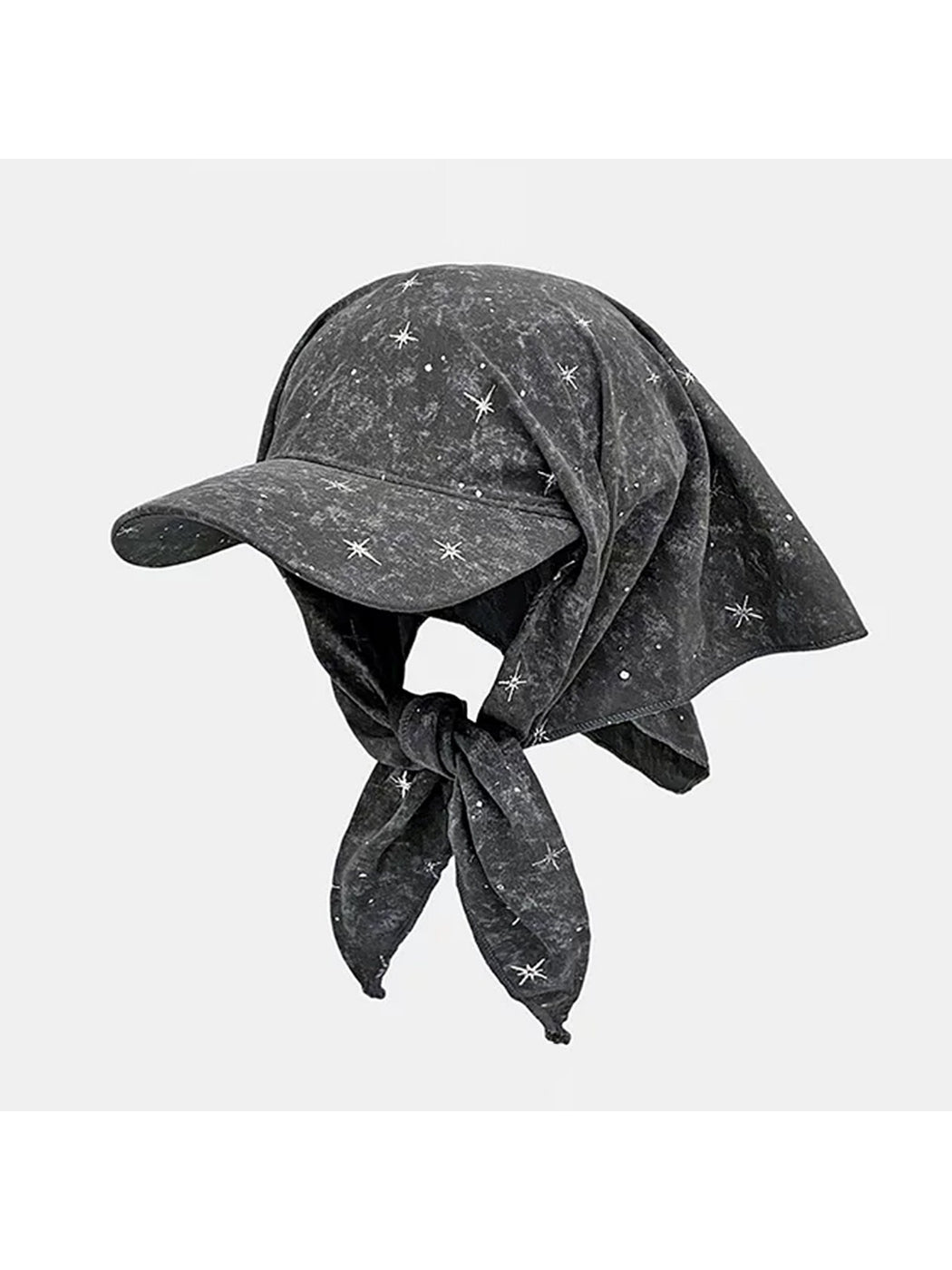 Back view of Haila star pattern retro bandana cap highlighting strap