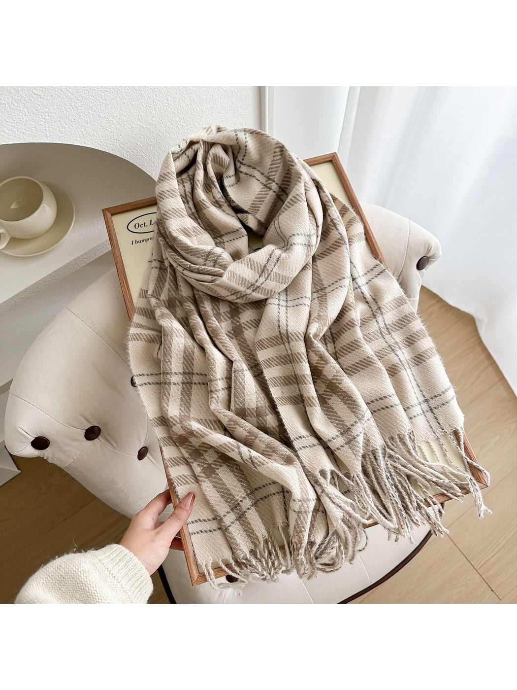 Scarvii - Classic Plaid Fringed Winter Scarf
