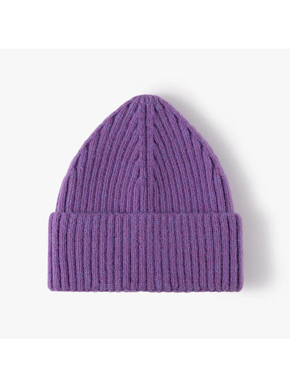 Haila - Solid Rib Knit Cuffed Beanie
