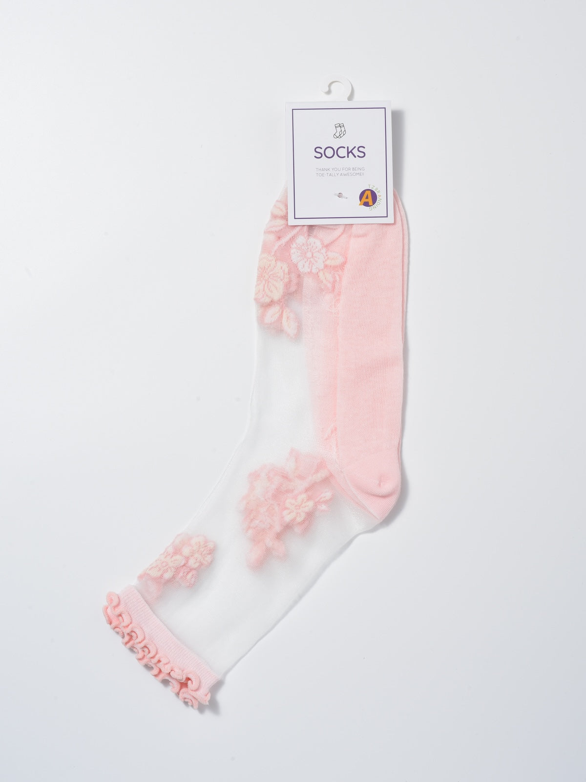 Rufia - Sheer Floral Embroidered Crew Socks product image 6