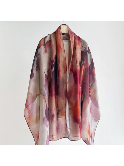 Scarvii - Elegant Flowing Printed Summer Wrap Scarf