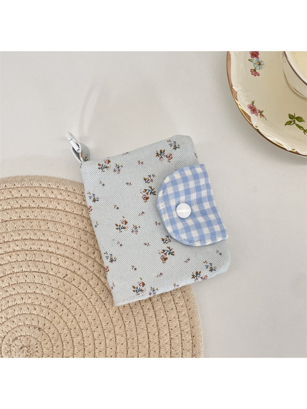 Cosbai - Vintage Floral Snap Button Coin Purse