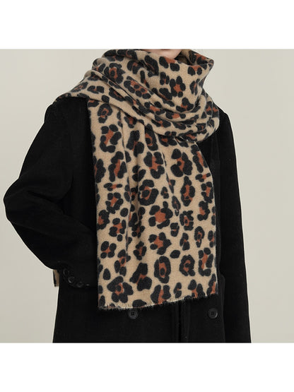 Scarvii - Printed Leopard Pattern Women's Winter Scarf