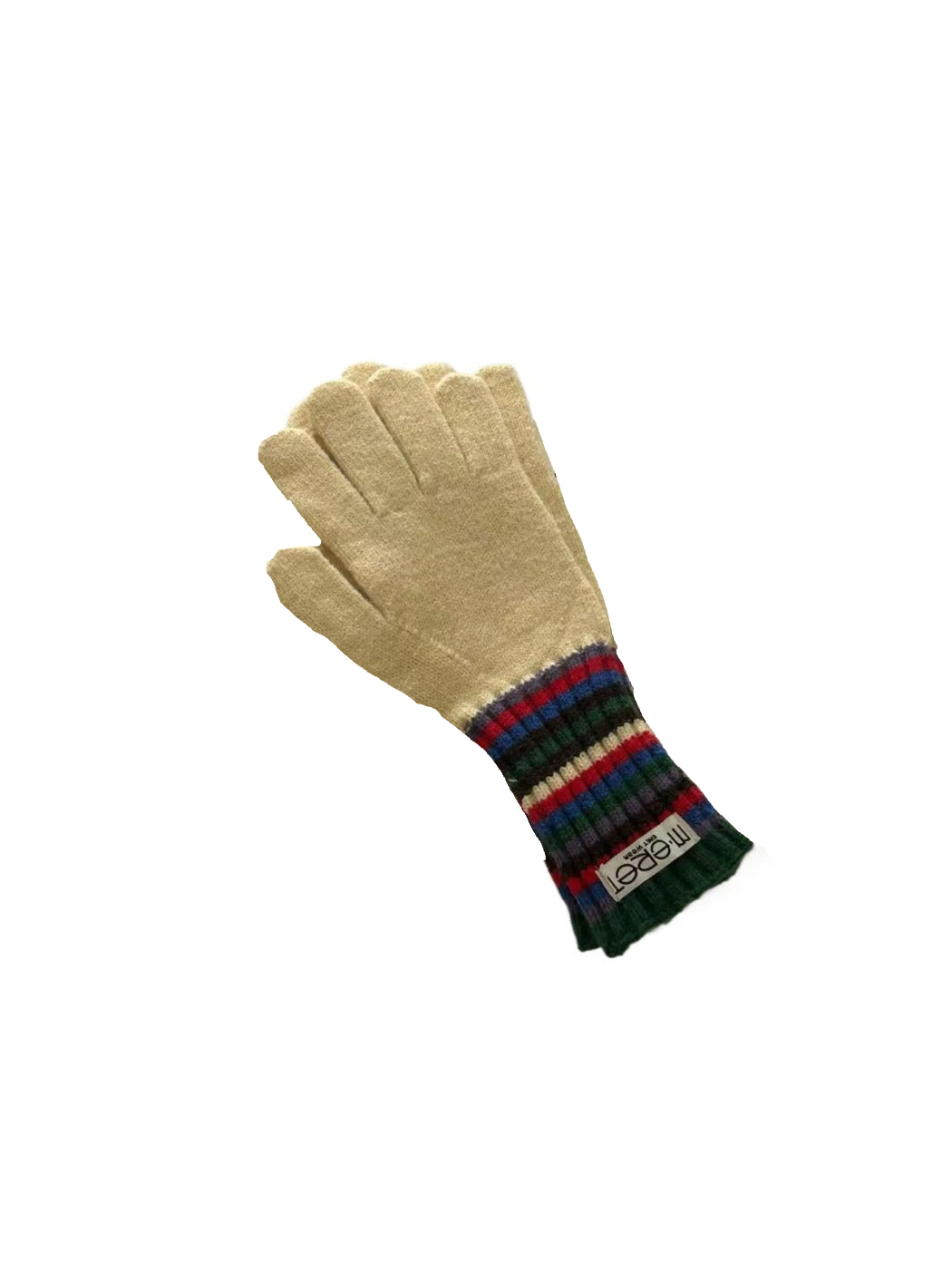 Gloving - Full-Cover Knitted Gloves with Rainbow Color-Block Stripe