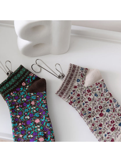 Rufia - Floral Pattern Women's Ankle Socks