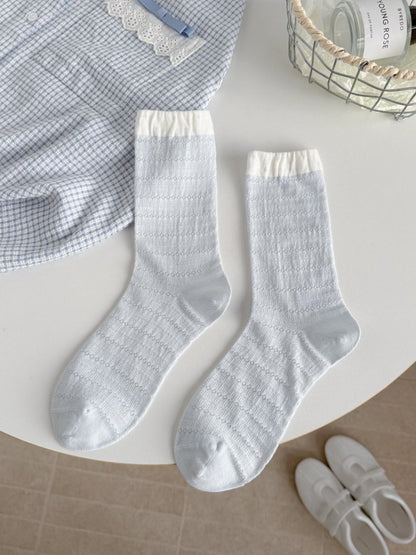 Rufia Sweet Bear socks displayed flat showing full length and design