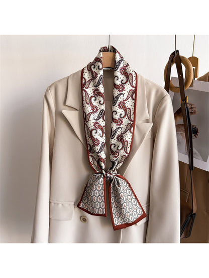 Scarvii - Paisley Border Skinny Scarf