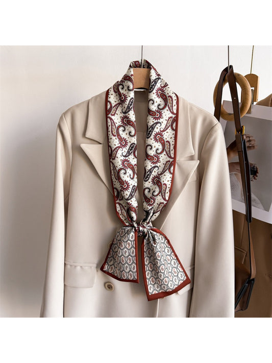 Scarvii - Paisley Border Skinny Scarf