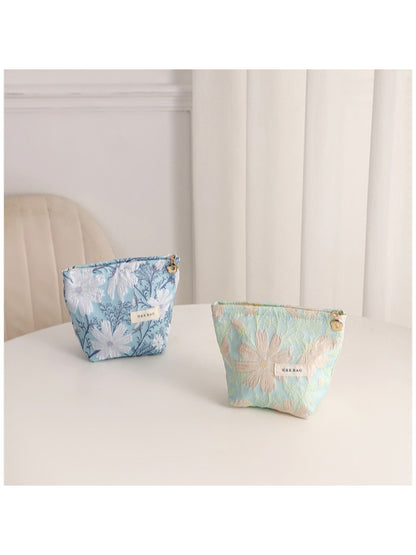 Cosbai - Jacquard Floral Cosmetic Bag