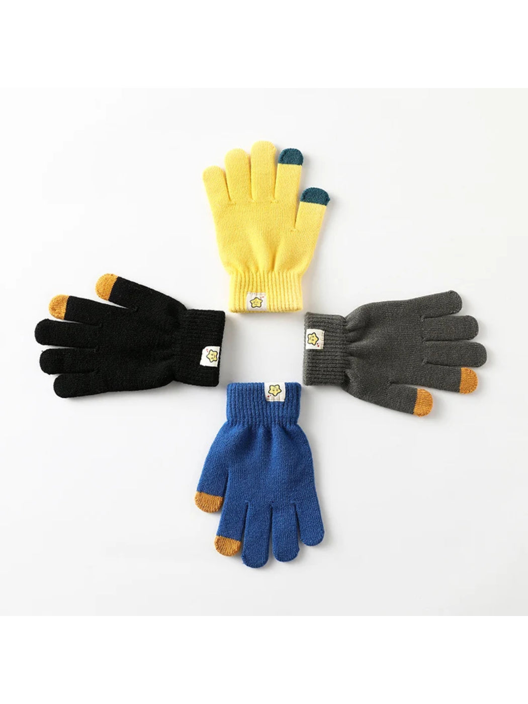 Gloving - Contrast Color Ribbed Cuff Touchscreen Gloves