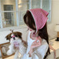 Scarvii - Elegant Lace Trim Gingham Triangle Scarf