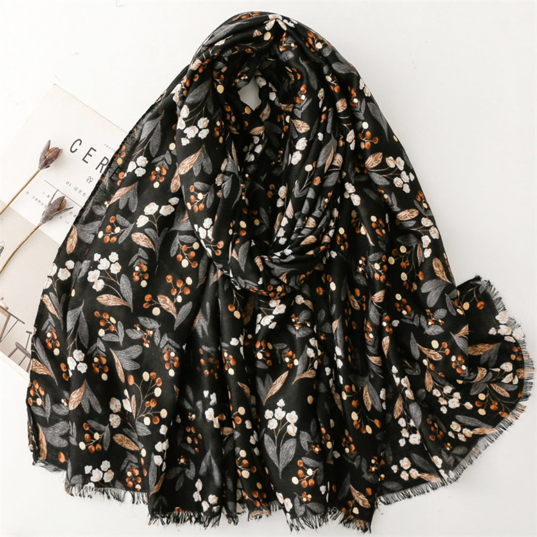 Scarvii - Small Floral Pattern Fall & Winter Scarf