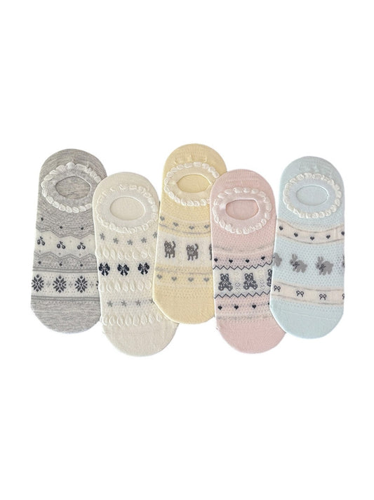 Rufia - Cute Cartoon Style Low Ankle Socks