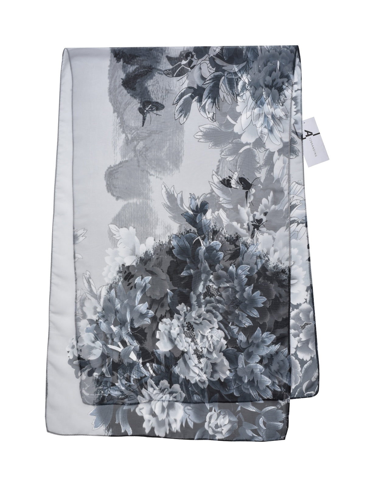 Scarvii - Vibrant Peony Print Scarf - Light & Feminine
