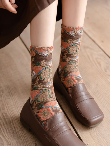 Rufia - Textured Bloom Cluster Socks