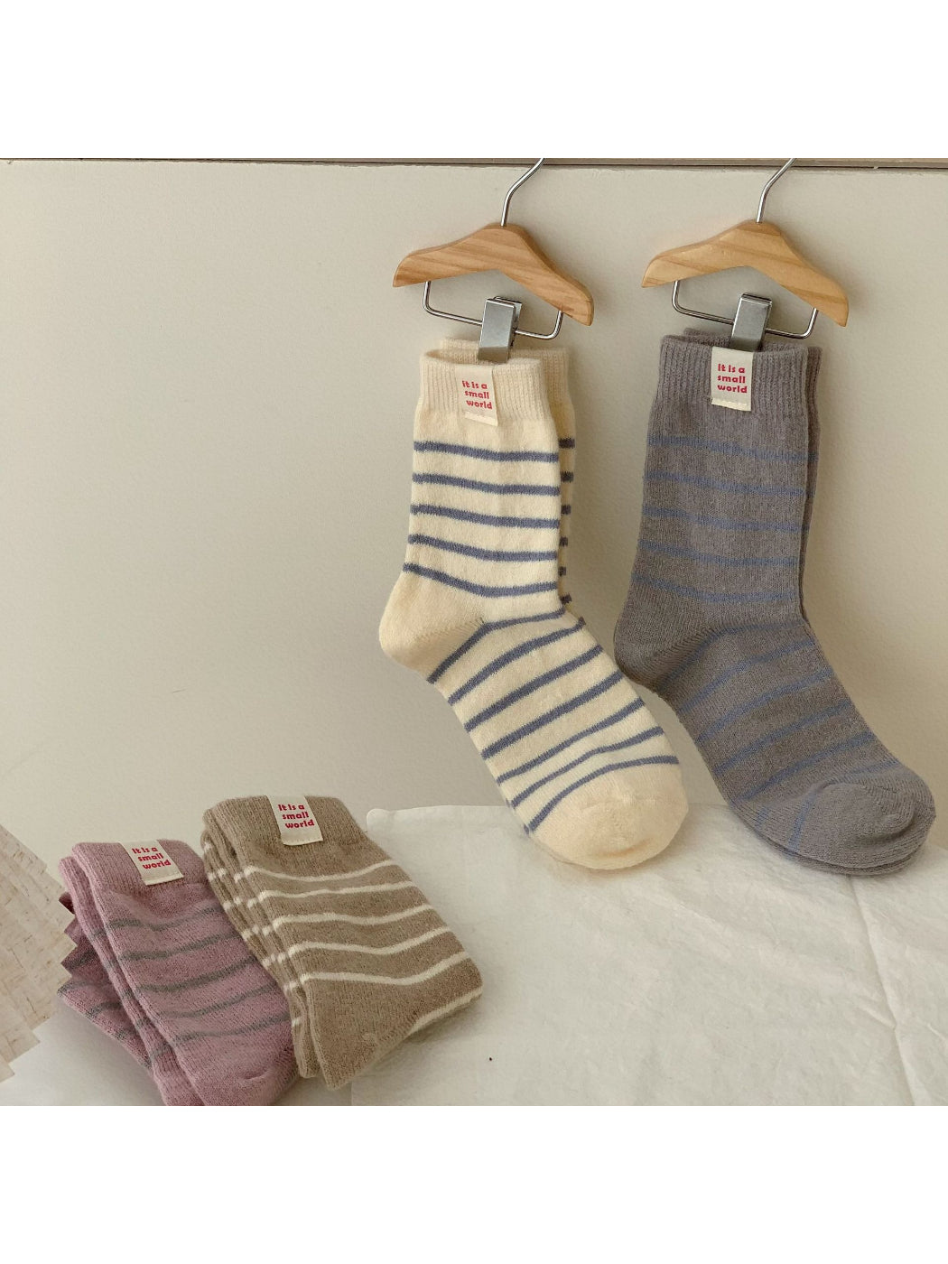 Rufia - Calm Tone Stripe Crew Socks