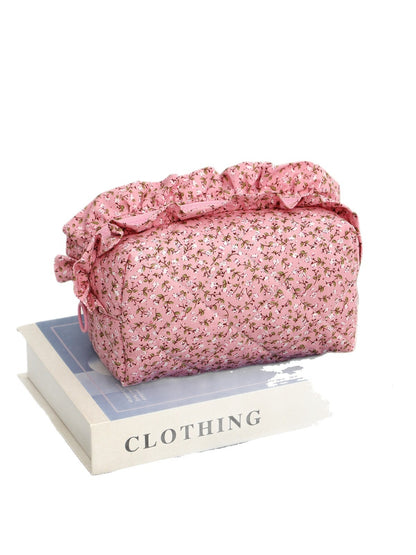 Rufia - Floral Ruffle Cosmetic Zipper Pouch detail view 3