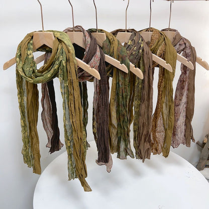 Scarvii - Narrow Pleated Spring Scarf
