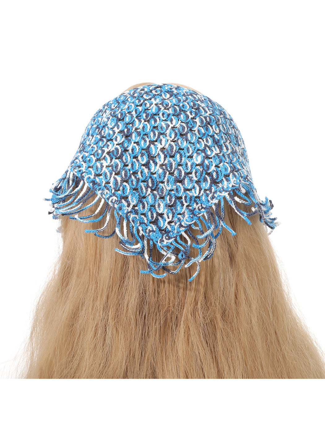Scarvii Crochet Colorblock Fringe Hair Scarf
