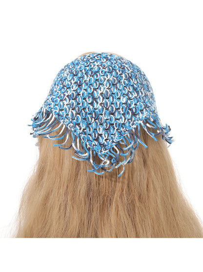 Scarvii Crochet Colorblock Fringe Hair Scarf