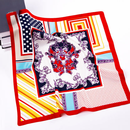 Scarvii - Vintage Mixed-Print Scarf - Paisley, Polka Dots & Stripes