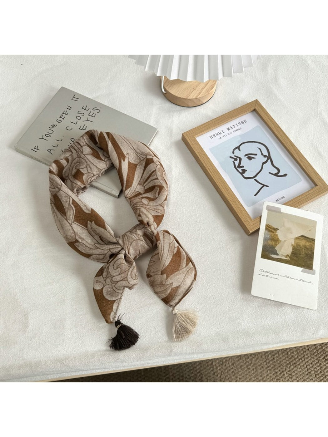 Scarvii - Printed Simple Style Square Neck Scarf