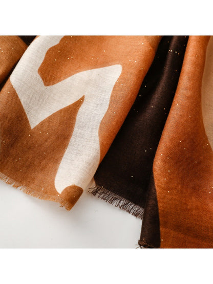 Scarvii - Abstract Art Scarf with Gold Foil & Glitter
